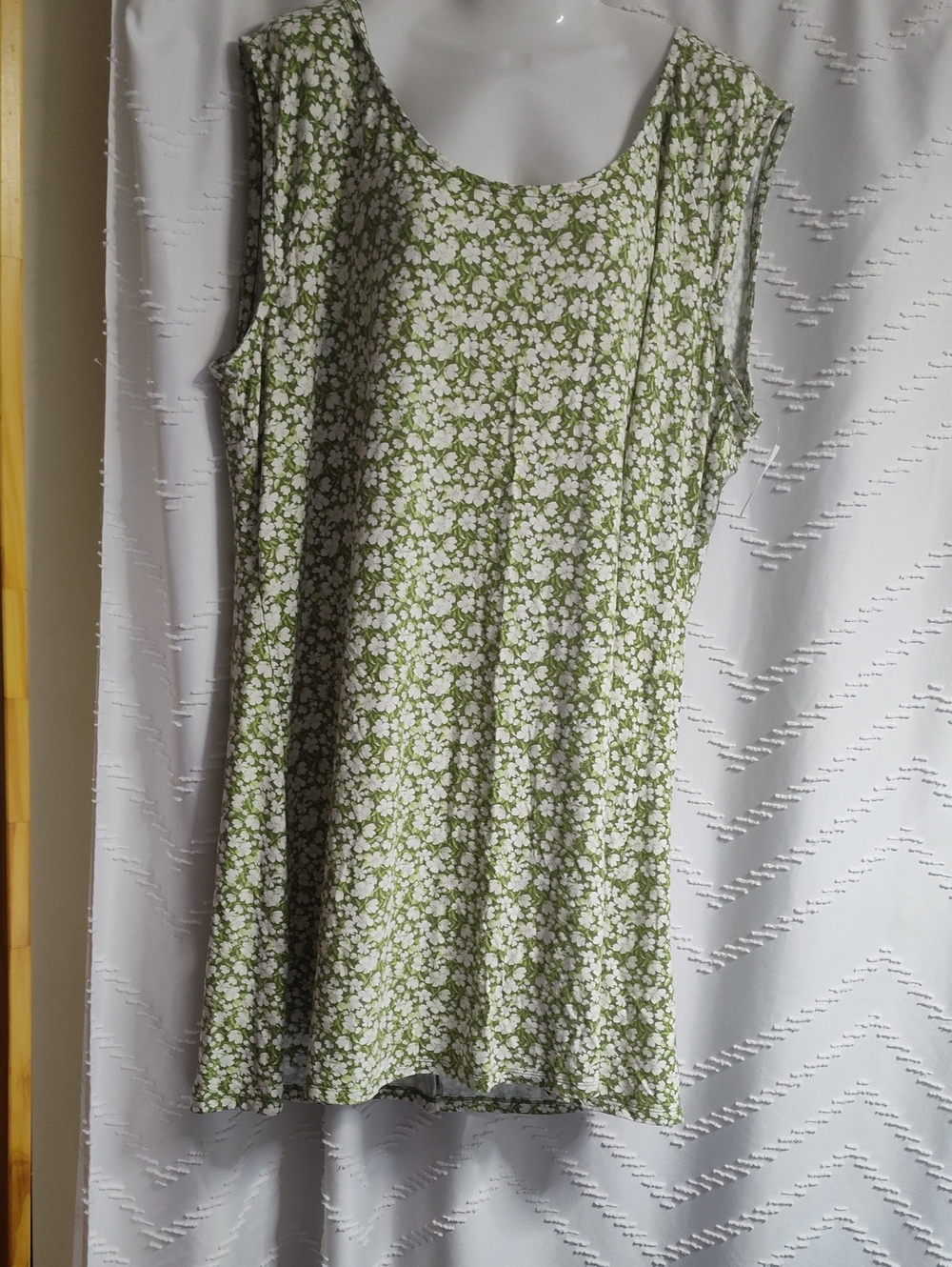 Old Navy Olive Green and White Floral Sleeveless Mini Dress